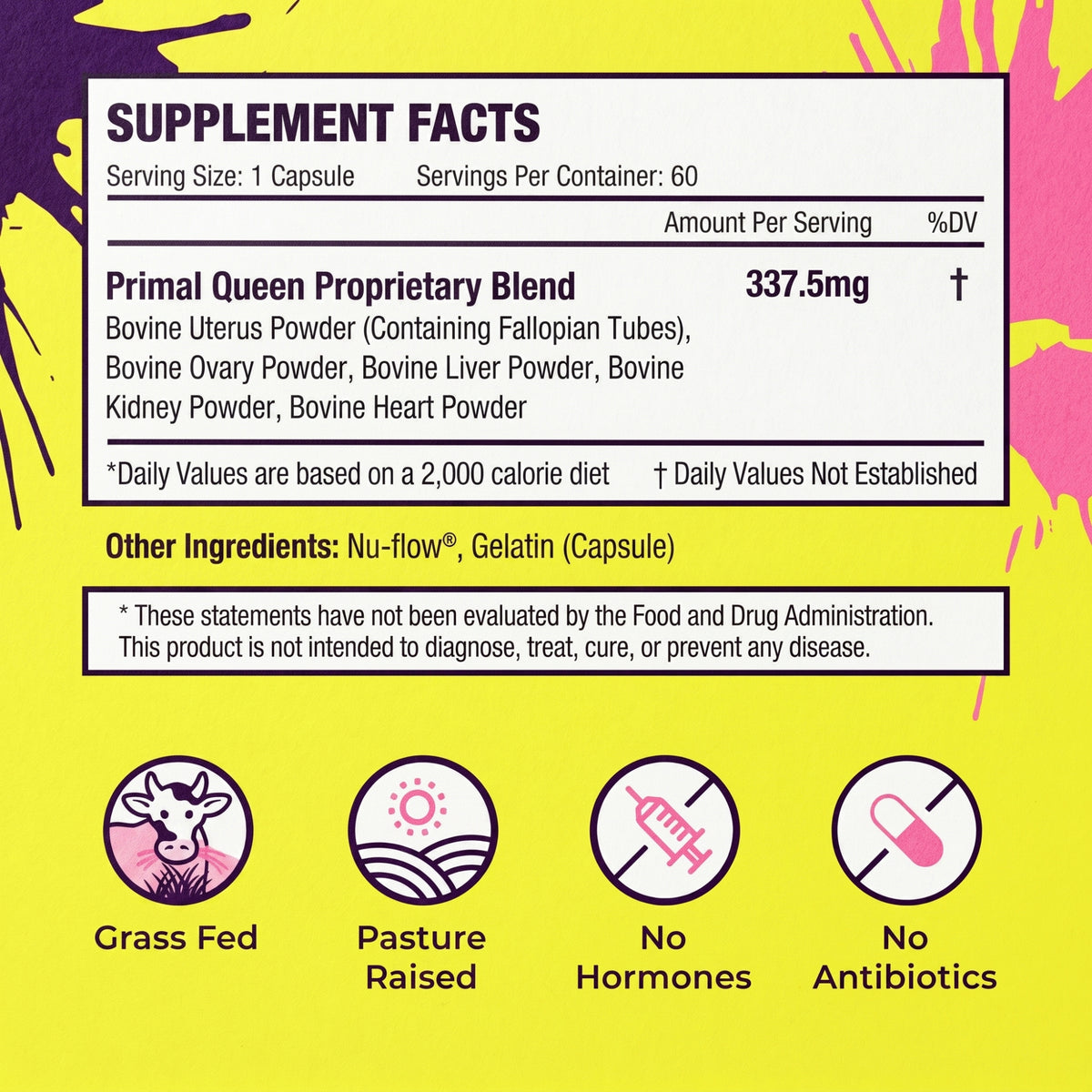 Primal Queen – Suplemento Femenino | 60 Cápsulas de Órganos de Res