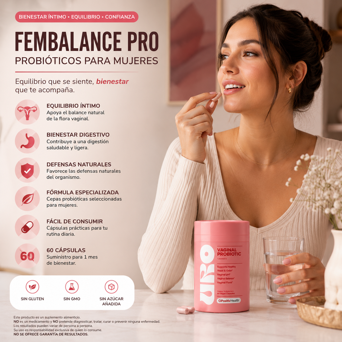 URO Vaginal Probiotic – Equilibrio Íntimo | 60 Cápsulas Veganas